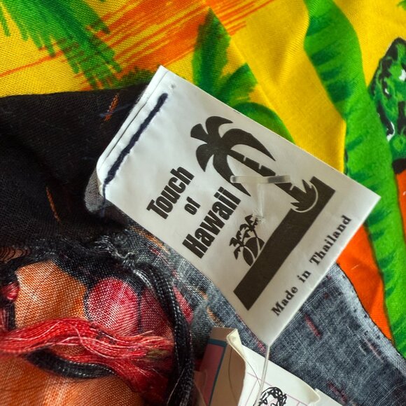 Touch of  Hawaii Yellow Orange Wrap Scarf Swim Cover Beachwear Palm Trees - Picture 4 of 6